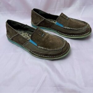 Ariat Brown Leather Cozy Casual Loafers Sz 11B Western